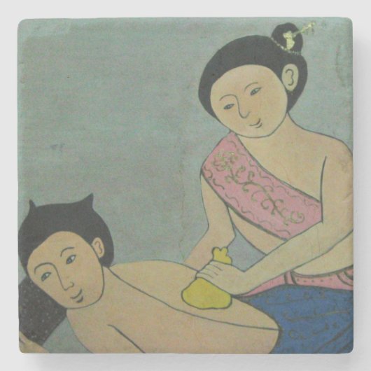 Thai Traditionelle Massage Steinuntersetzer (Vorderseite)