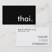Thai. Visitenkarte (Vorne/Hinten)