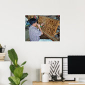 Thai Wood Carving Chiang Mai Thailand Poster (Heimbüro)