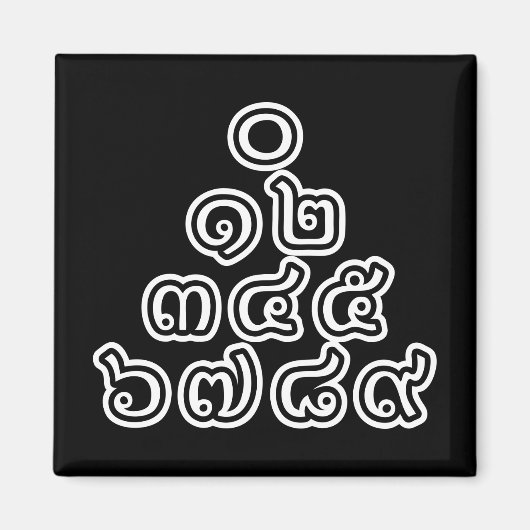 Thai Zahlen Pyramide ♦ Thailändische Sprachschrift Magnet (Vorne)