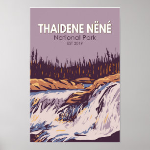 Thaidene Nene National Park Kanada Reisen Vintag Poster