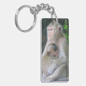 Thailand Affen Mutter und Kind Umarmung Schlüsselanhänger (Vorderseite links)