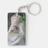 Thailand Affen Mutter und Kind Umarmung Schlüsselanhänger (Rückseite)