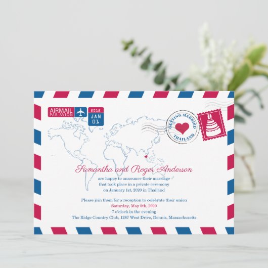 Thailand Air Mail Save the Date (Stehend Vorderseite)