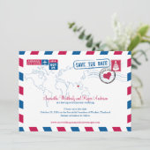 Thailand Airmail Wedding Save the Date (Stehend Vorderseite)