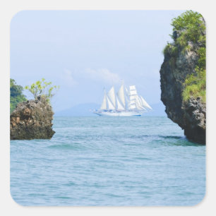 Thailand, Andaman-Meer. Star Fyer Klipper 2 Quadratischer Aufkleber