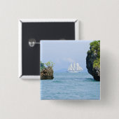 Thailand, Andaman Sea. Star Fyer Clipper Schiff 2 Button (Vorne & Hinten)