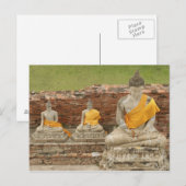 Thailand, Ayutthaya. Statuen des Sitzhaushalts Postkarte (Vorne/Hinten)