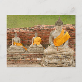 Thailand, Ayutthaya. Statuen des Sitzhaushalts Postkarte