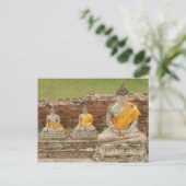 Thailand, Ayutthaya. Statuen des Sitzhaushalts Postkarte (Stehend Vorderseite)