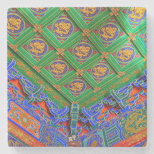 Thailand, Bangkok Drachen-Tempel Steinuntersetzer