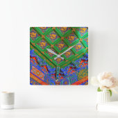 Thailand, Bangkok| Drachentempel Quadratische Wanduhr (Zuhause)