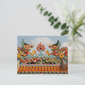 Thailand Bangkok Karte mit zwei Drachentempel (Stehend Vorderseite)