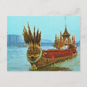 Thailand, Bangkok Royal barge on the river Postkarte