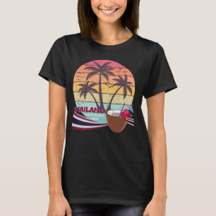 Thailand Beach Palm Flag Urlaub Koh Samui Bangko T-Shirt
