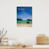 Thailand Beach Photo with Fishing Boat Poster (Küche)