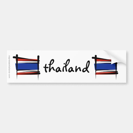 Thailand-Bürsten-Flagge Autoaufkleber (Vorne)