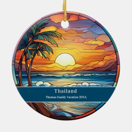 Thailand Custom Beach Vacation Keramik Ornament (Hinten)