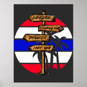 Thailand Destinationen - Bangkok Chiang Mai Phuket Poster