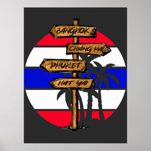 Thailand Destinationen - Bangkok Chiang Mai Phuket Poster (Vorne)