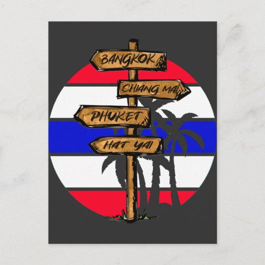 Thailand Destinationen - Bangkok Chiang Mai Phuket Postkarte (Vorderseite)