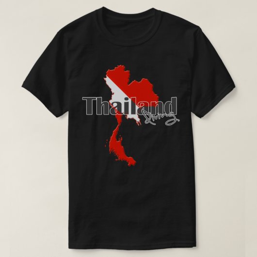 Thailand Diver Flag Karte T-Shirt (Design vorne)