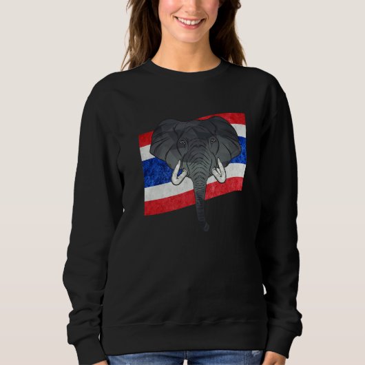Thailand Elephant Backpacking Travel Vacation Sweatshirt (Vorderseite)
