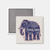 Thailand Elephant Block Print Magnet (Vorderseite/Rückseite)