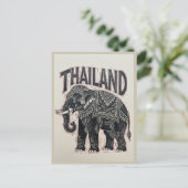 Thailand Elephant Block Print Postkarte (Stehend Vorderseite)