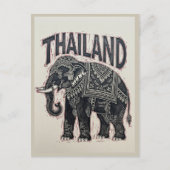 Thailand Elephant Block Print Postkarte (Vorderseite)