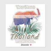 Thailand Elephant Flag Dschungel Verlasse Thai Sou Aufkleber (Blatt)