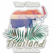 Thailand Elephant Flag Dschungel Verlasse Thai Sou Aufkleber (Vorderseite)