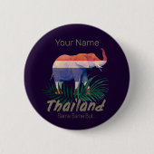 Thailand Elephant Flag Dschungel Verlasse Thai Sou Button (Vorderseite)