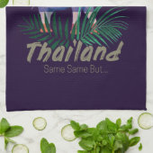 Thailand Elephant Flag Dschungel Verlasse Thai Sou Geschirrtuch (Gefaltet)
