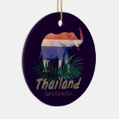 Thailand Elephant Flag Dschungel Verlasse Thai Sou Keramik Ornament (Rechts)