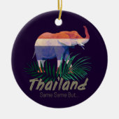 Thailand Elephant Flag Dschungel Verlasse Thai Sou Keramik Ornament (Vorne)