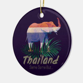 Thailand Elephant Flag Dschungel Verlasse Thai Sou Keramik Ornament