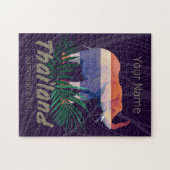 Thailand Elephant Flag Dschungel Verlasse Thai Sou Puzzle (Horizontal)