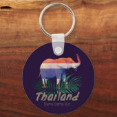 Thailand Elephant Flag Dschungel Verlasse Thai Sou Schlüsselanhänger (Vorderseite)