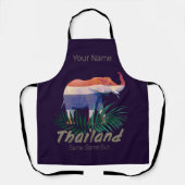 Thailand Elephant Flag Dschungel Verlasse Thai Sou Schürze (Vorderseite)
