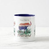 Thailand Elephant Flag Dschungel Verlasse Thai Sou Tasse (Zentrum)