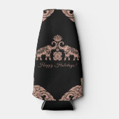 Thailand Elephant Happy Holidays Geschenk Pink & B Flaschenkühler (Vorderseite)