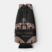 Thailand Elephant Happy Holidays Geschenk Pink & B Flaschenkühler (Rückseite)