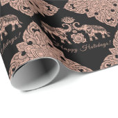 Thailand Elephant Happy Holidays Geschenk Pink & B Geschenkpapier (Rolleneckpunkt)