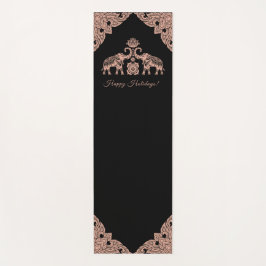 Thailand Elephant Happy Holidays Geschenk Pink & B Yogamatte