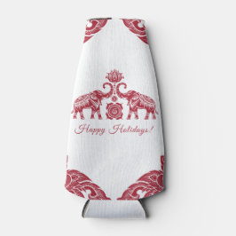 Thailand Elephant Happy Holidays Geschenk Red Whit Flaschenkühler