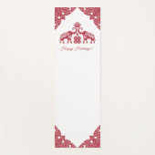 Thailand Elephant Happy Holidays Geschenk Red Whit Yogamatte (Vorderseite)