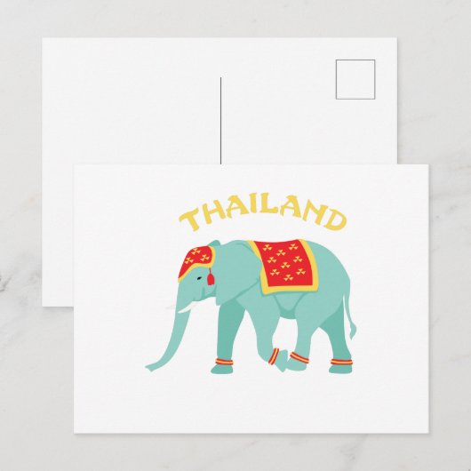 Thailand Elephant Postkarte (Vorne/Hinten)