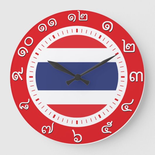 Thailand Flag Clock ( Zahl in thailändischen Zahle Große Wanduhr (Vorderseite)