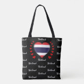 Thailand Flag & Herz, Thai Flag Mode / Sport Tasche (Rückseite)